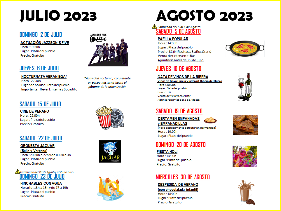 ACTIVIDADES SOCIOCULTURALES 2023